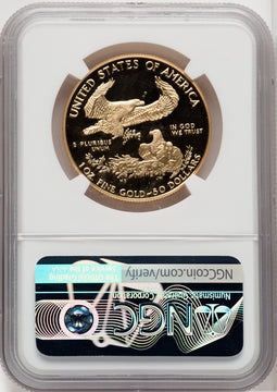 1993-W $50 One-Ounce Gold Eagle Brown Label NGC PF70