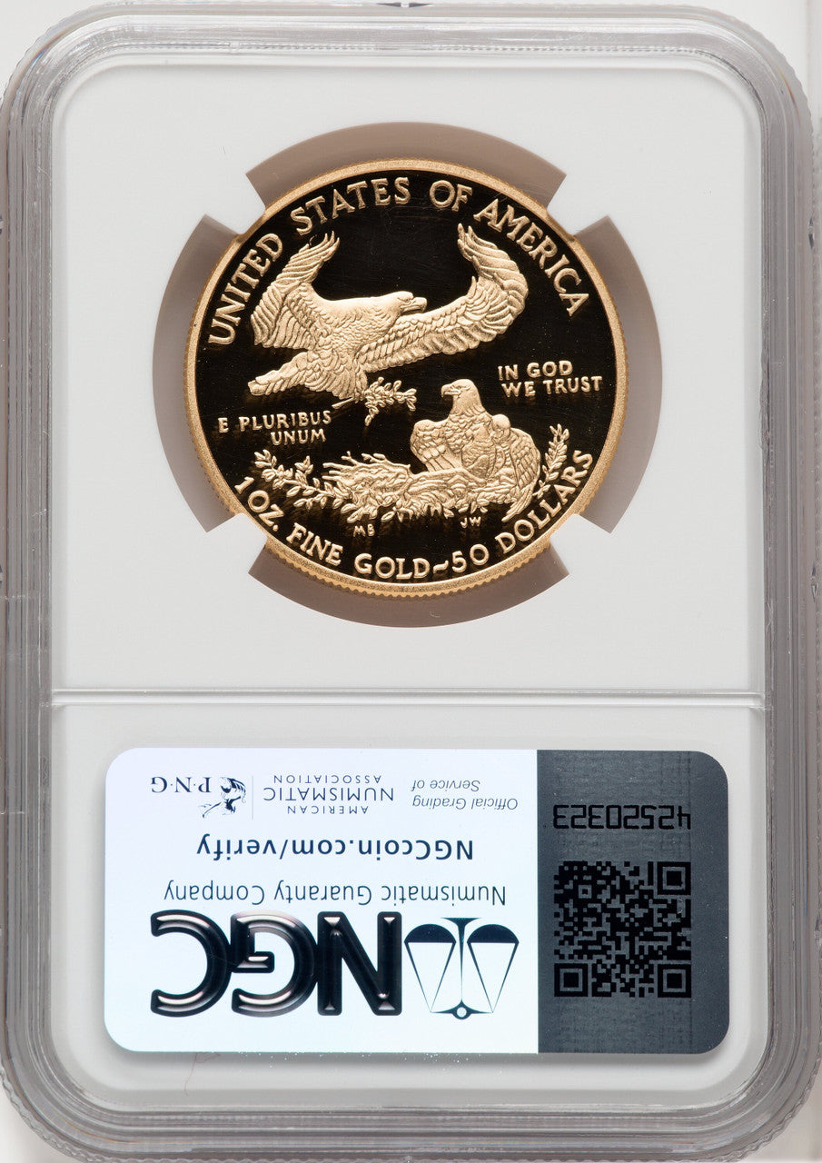 2013-W $50 One-Ounce Gold Eagle Brown Label NGC PF70