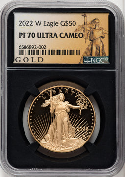 2022-W G$50 One Ounce Gold Eagle NGC PF70