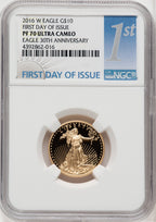 2016-W $10 Quarter-Ounce Gold Eagle FDI NGC PF70