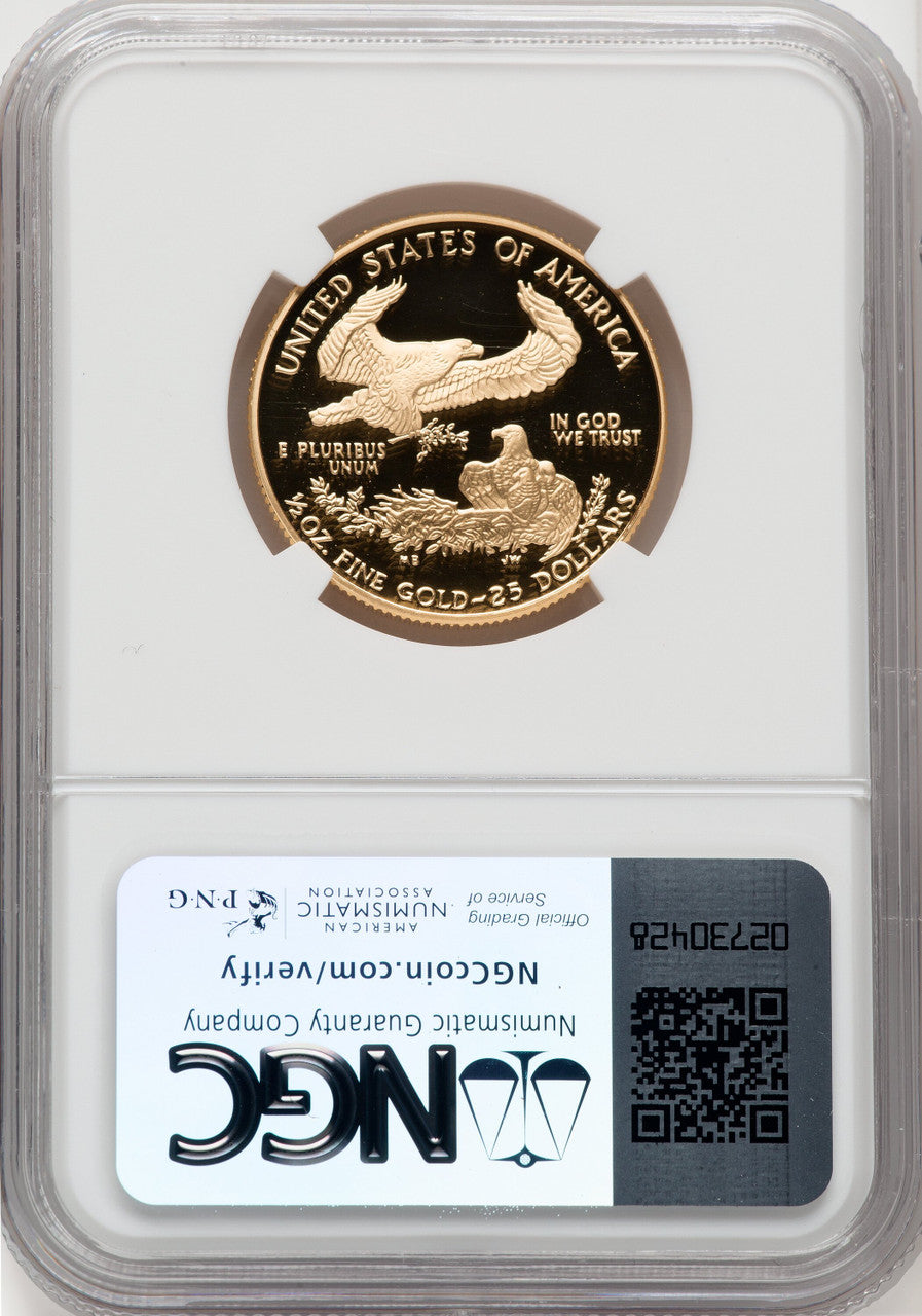 1995-W $25 Half-Ounce Gold Eagle Brown Label NGC PF70