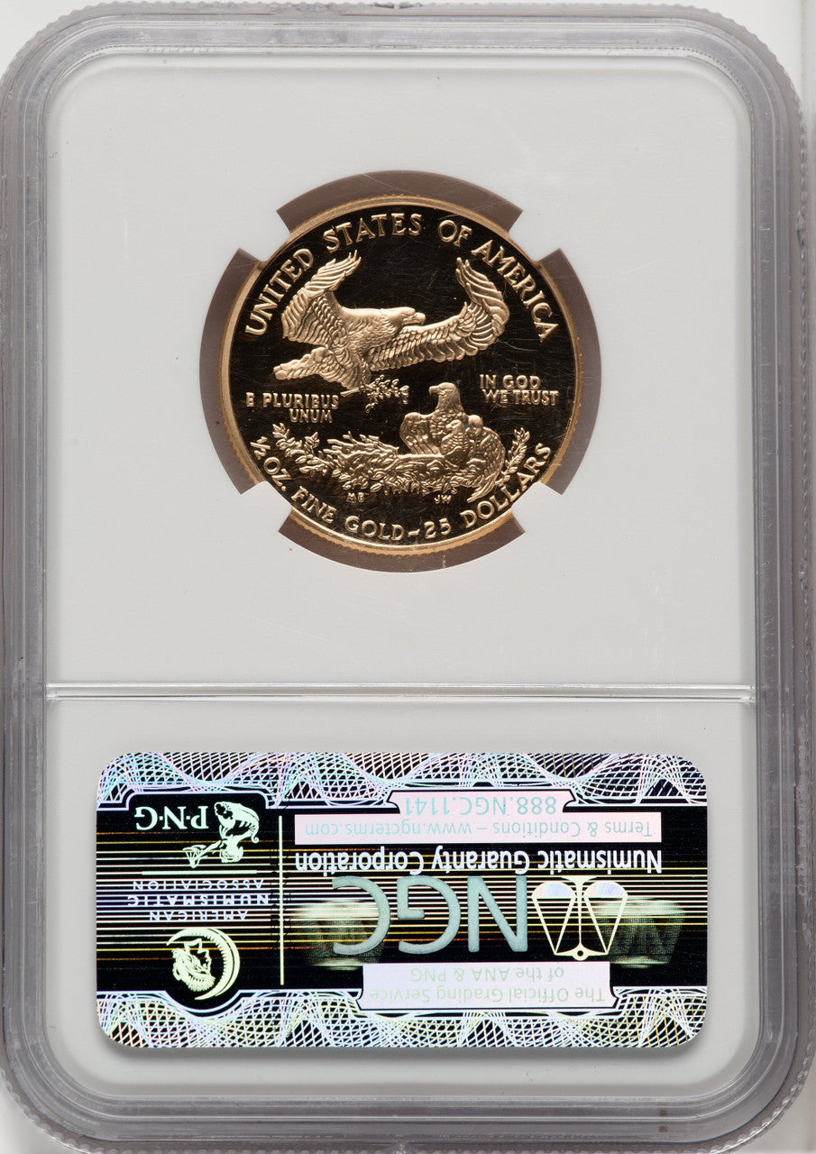 2001-W $25 Half-Ounce Gold Eagle Brown Label NGC PF70
