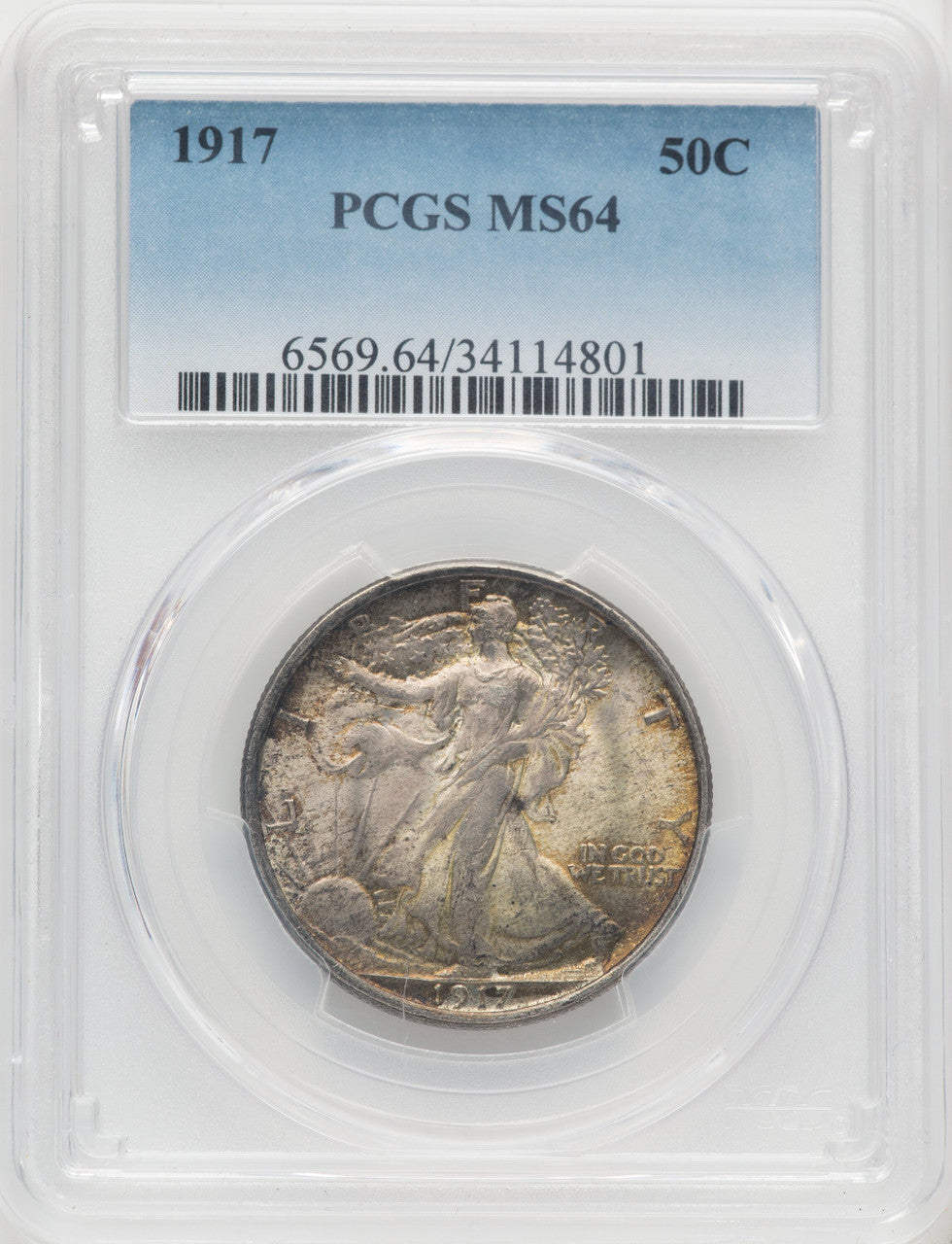 1917 50C Walking Liberty Half Dollar PCGS MS64