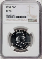 1954 50C Proof Franklin Half Dollar NGC PR69