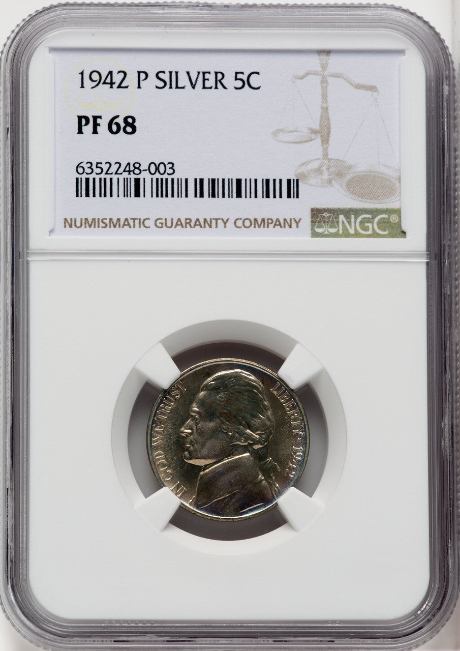 1942-P 5C TYPE 2 Proof Jefferson Nickel NGC PR68 (506004007)