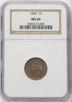 1859 1C Indian Cent NGC MS64