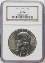 1972 Type One Eisenhower Dollar NGC MS66