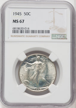 1945 50C Walking Liberty Half Dollar NGC MS67 (518973136)