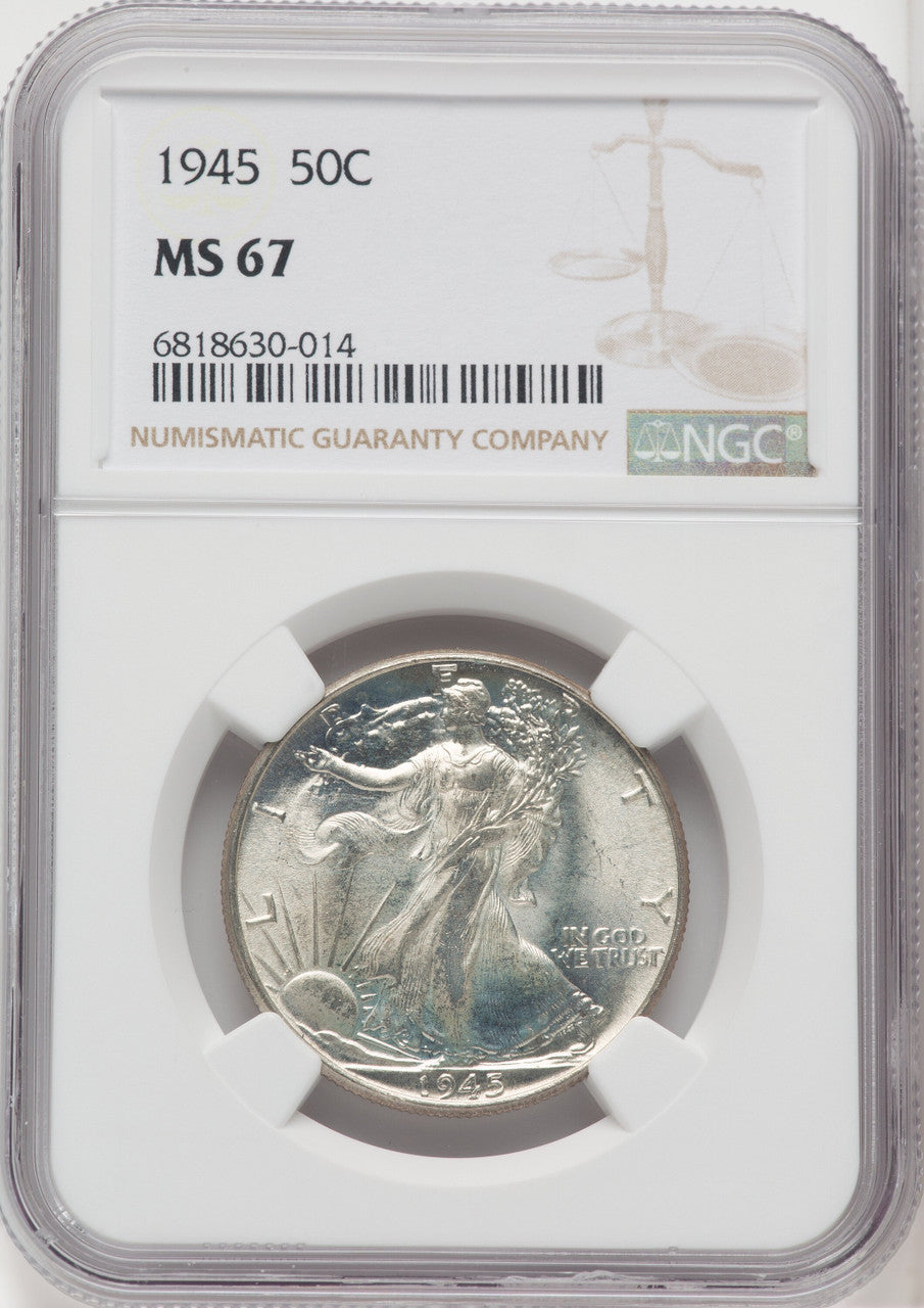 1945 50C Walking Liberty Half Dollar NGC MS67 (518973136)