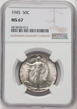 1945 50C Walking Liberty Half Dollar NGC MS67 (518973135)