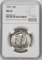 1945 50C Walking Liberty Half Dollar NGC MS67 (518973135)
