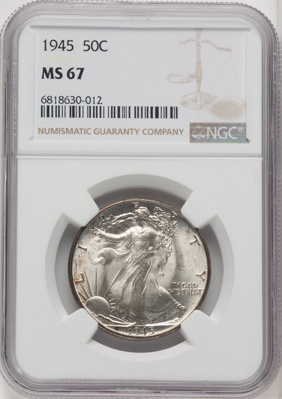 1945 50C Walking Liberty Half Dollar NGC MS67 (518973135)
