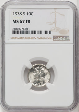 1938-S 10C FB Mercury Dime NGC MS67 (518973118)
