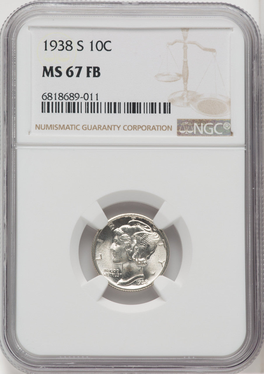 1938-S 10C FB Mercury Dime NGC MS67 (518973118)