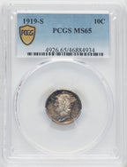 1919-S 10C Mercury Dime PCGS MS65