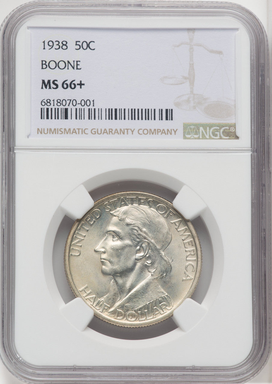 1938 50C Boone Commemorative Silver NGC MS66+