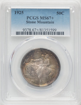 1925 50C Stone Mountain Commemorative Silver PCGS MS67+