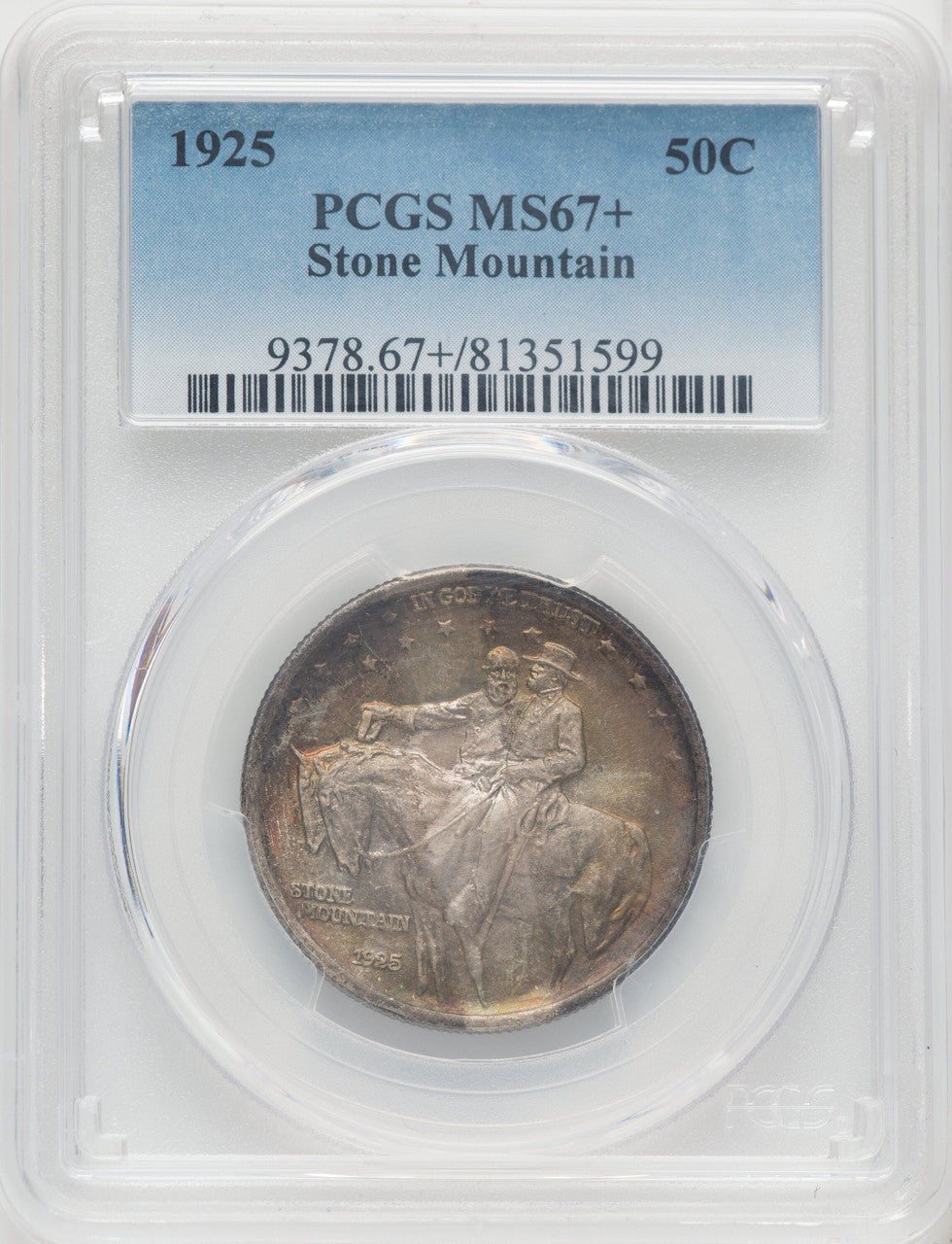 1925 50C Stone Mountain Commemorative Silver PCGS MS67+