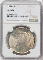 1924 $1 Peace Dollar NGC MS67 (505787012)