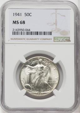 1941 50C Walking Liberty Half Dollar NGC MS68