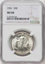 1941 50C Walking Liberty Half Dollar NGC MS68