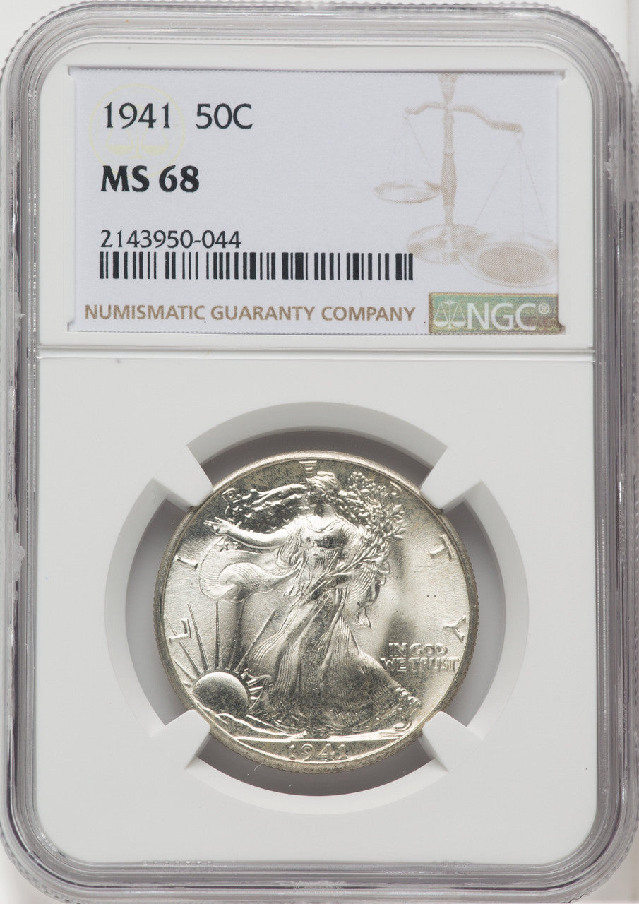 1941 50C Walking Liberty Half Dollar NGC MS68