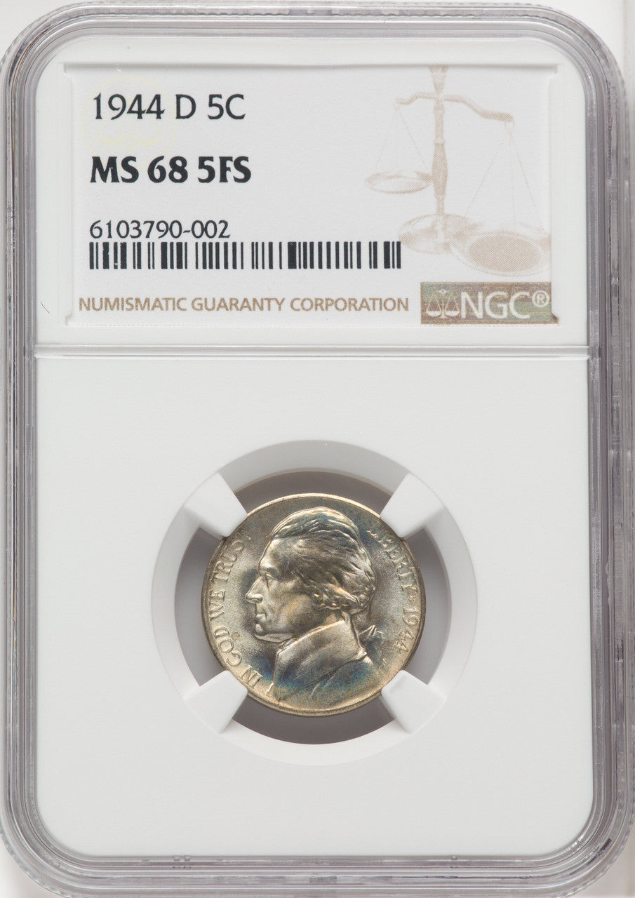 1944-D 5C FS Jefferson Nickel NGC MS68