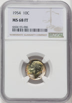 1954 10C FB Roosevelt Dime NGC MS68