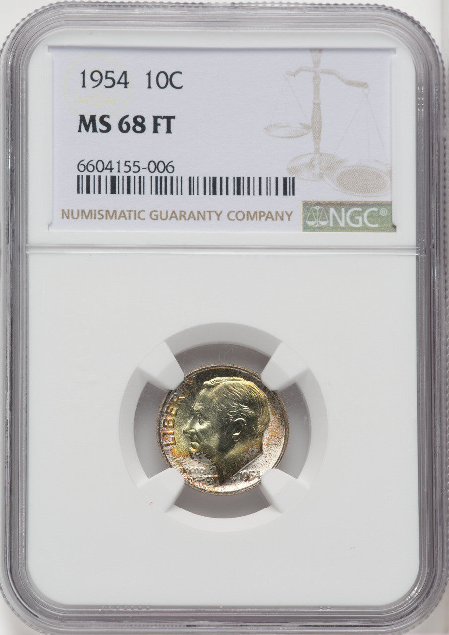 1954 10C FB Roosevelt Dime NGC MS68