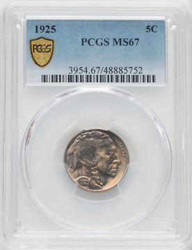 1925 5C Buffalo Nickel PCGS MS67