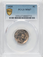 1925 5C Buffalo Nickel PCGS MS67