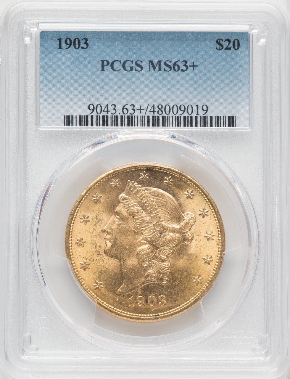 1903 $20 Liberty Double Eagle PCGS MS63+