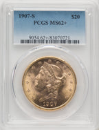 1907-S $20 Liberty Double Eagle PCGS MS62+