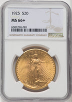 1925 $20 Saint-Gaudens Double Eagle NGC MS66+ (766065006)