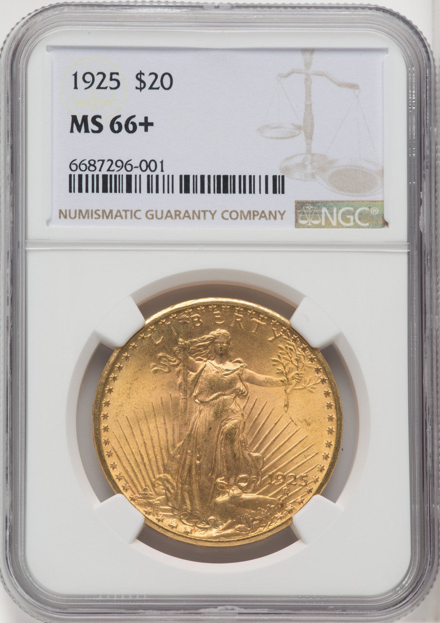 1925 $20 Saint-Gaudens Double Eagle NGC MS66+ (766065006)