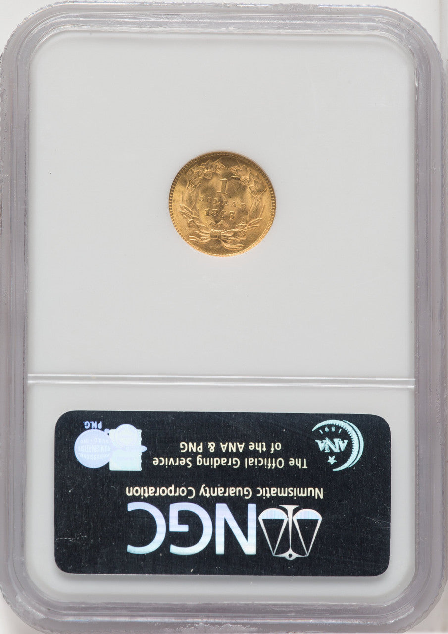 1856 G$1 Slanted 5 Gold Dollar NGC MS64