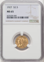 1927 $2.50 Indian Quarter Eagle NGC MS65 (765974019)