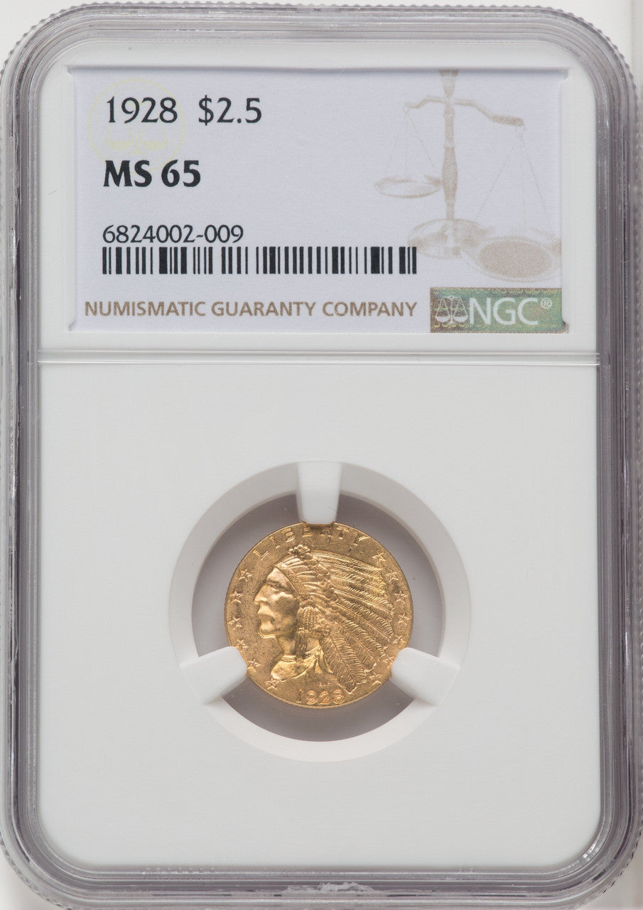 1928 $2.50 Indian Quarter Eagle NGC MS65 (765974017)