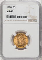 1900 $5 Liberty Half Eagle NGC MS65