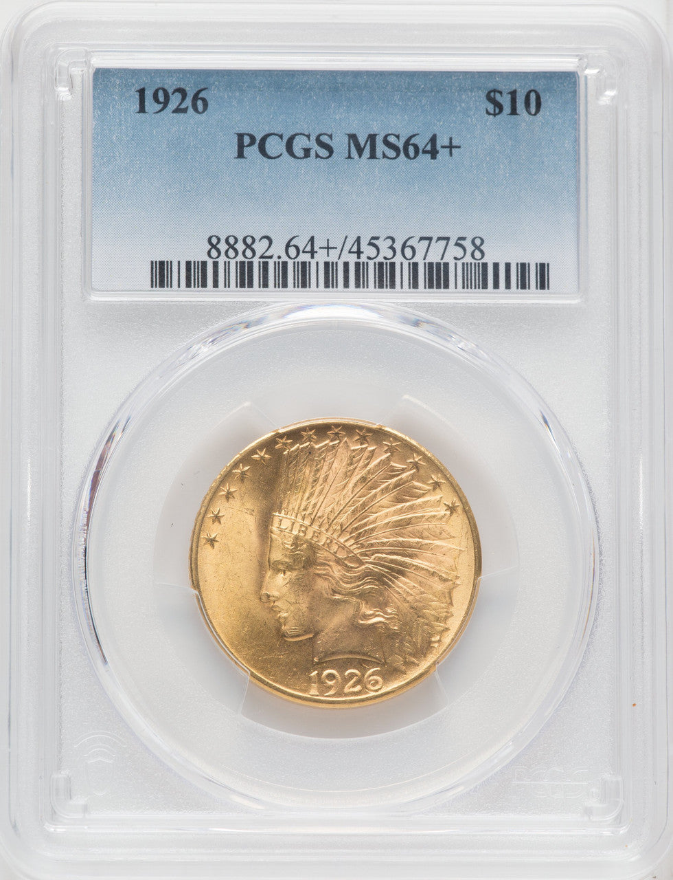 1926 $10 Indian Eagle PCGS MS64+