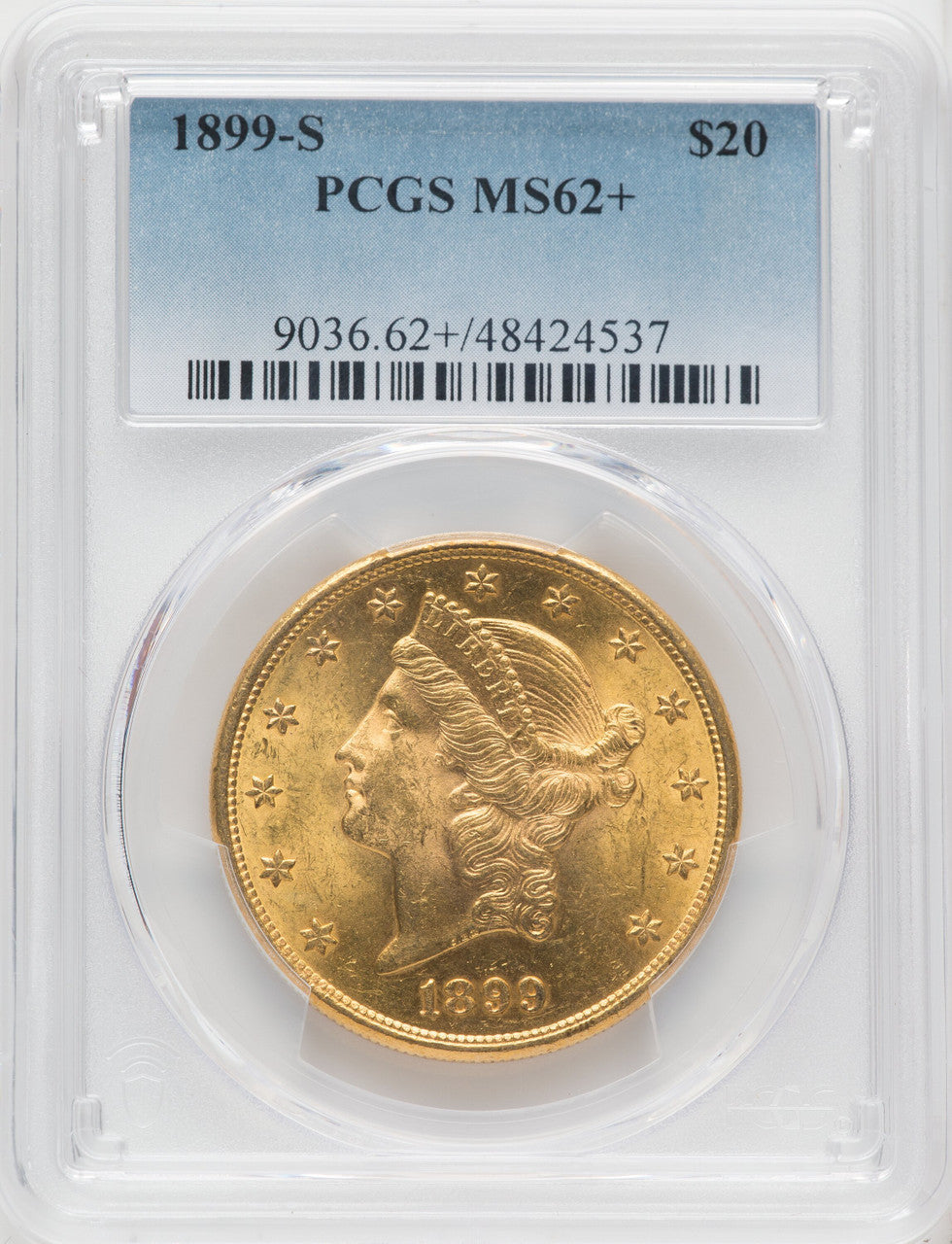 1899-S $20 Liberty Double Eagle PCGS MS62+