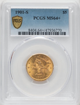 1901-S $5 Liberty Half Eagle PCGS MS64+