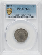 1879 5C Shield Nickel PCGS VF35
