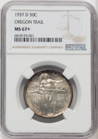 1937-D 50C Oregon Commemorative Silver NGC MS67+