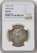 1936-S 50C Arkansas Commemorative Silver NGC MS66+