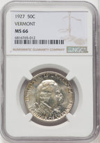 1927 50C Vermont Commemorative Silver NGC MS66