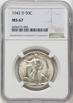 1942-D 50C Walking Liberty Half Dollar NGC MS67 (518926108)