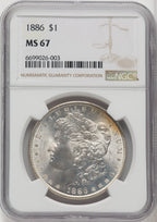 1886 $1 Morgan Dollar NGC MS67 (518926089)