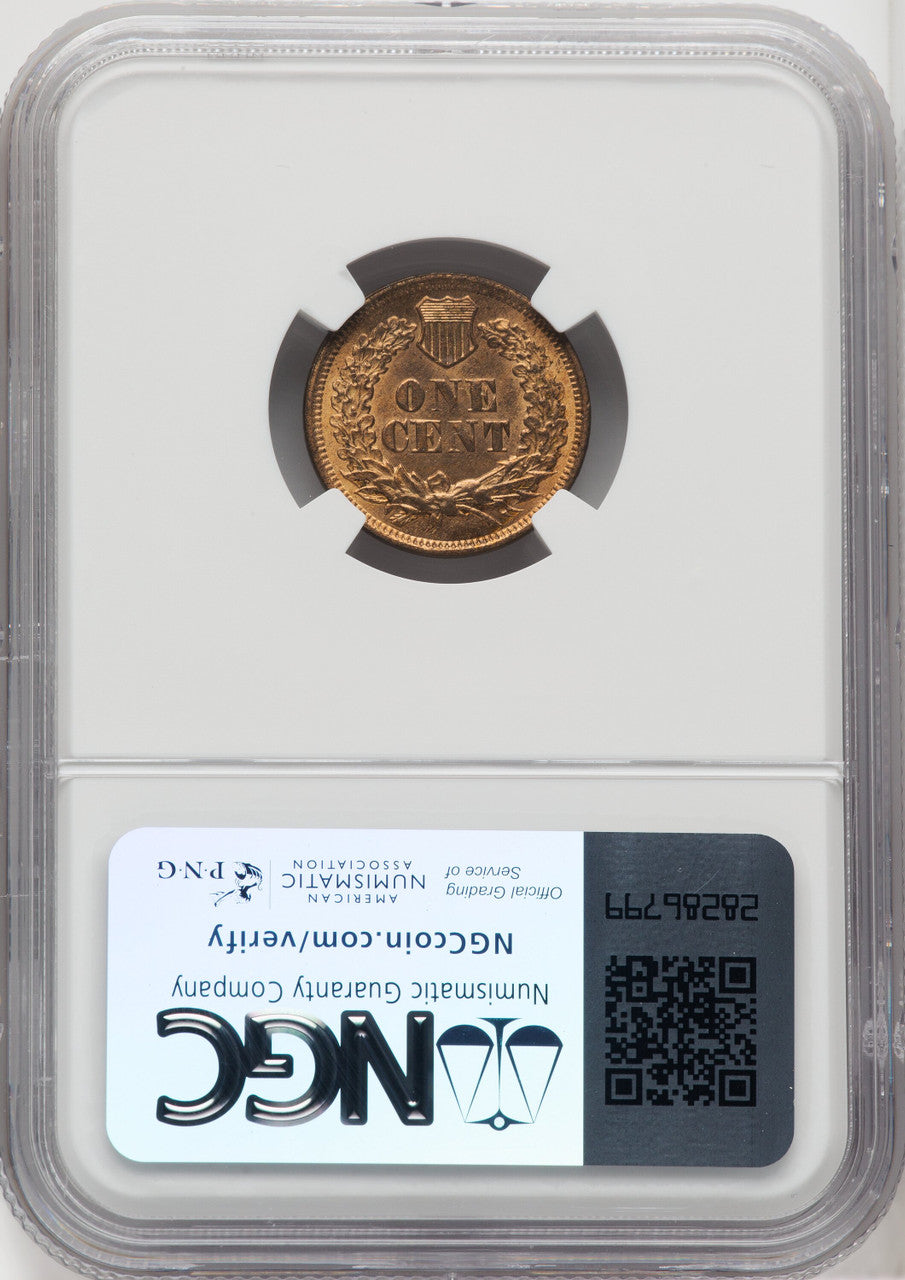 1869 1C RB Indian Cent NGC MS65