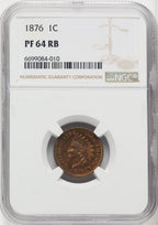 1876 1C RB Proof Indian Cent NGC PR64